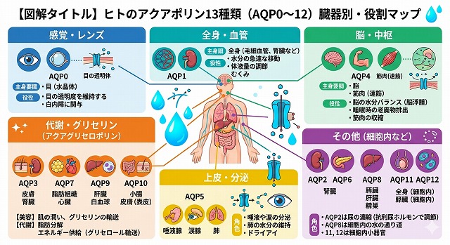 13種類のアクアポリン